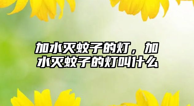 加水滅蚊子的燈，加水滅蚊子的燈叫什么